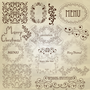 Royalty Free Clipart Image of a Background of Sample Patterns and Designs