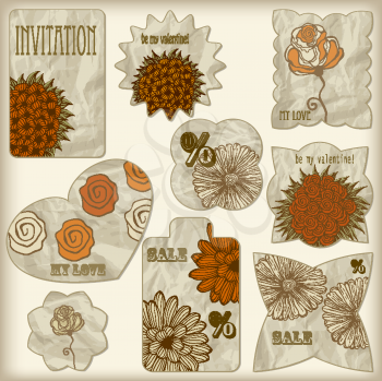 Royalty Free Clipart Image of an Assortment of Tags