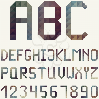 Vector Latin Alphabet made of  Geometric Pattern: includes letters and numbers