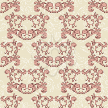 Royalty Free Clipart Image of a Victorian Heart Background