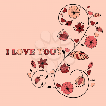 Vector Valentine's Greeting Card  fully editable eps 10 file