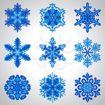 Vector Blue Snowflakes