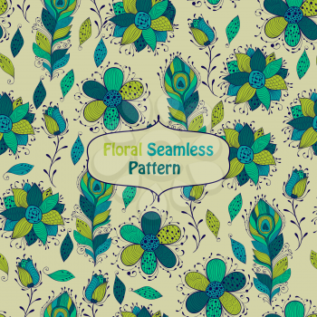 Vector seamless floral  Pattern, fully editable eps 10 file with clipping mask and seamless pattern in swatch menu