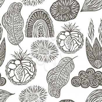 Vector Seamless Spring Pattern with Funky Design Elements. Original Design for Wallpaper, Pattern, Print, Card etc