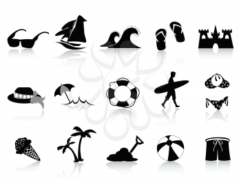 Royalty Free Clipart Image of Beach Icons