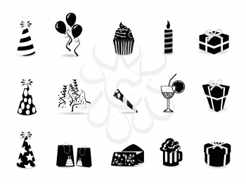 Royalty Free Clipart Image of Birthday Icons