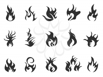 Royalty Free Clipart Image of Flame Icons