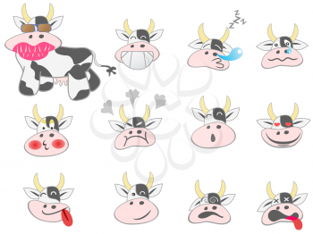 Royalty Free Clipart Image of Cows