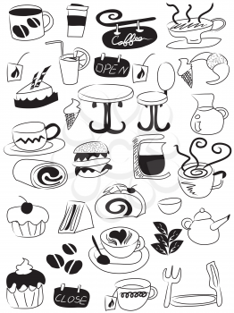 Royalty Free Clipart Image of Food Doodles