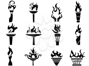 Royalty Free Clipart Image of Torch Icons