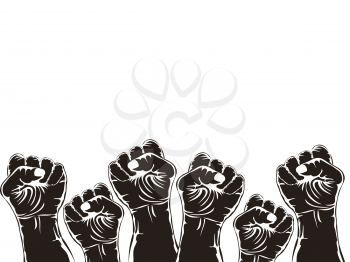 Royalty Free Clipart Image of Fists