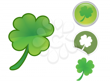 Royalty Free Clipart Image of Four Leaf Clovers