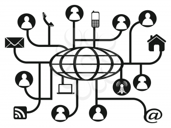 Royalty Free Clipart Image of a Global Social Network Concept