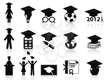 Royalty Free Clipart Image of Graduation Icons