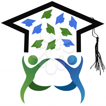 Royalty Free Clipart Image of a Graduation Symbol