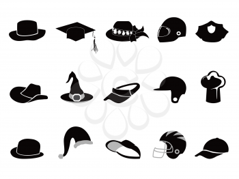 Royalty Free Clipart Image of Hat Silhouettes