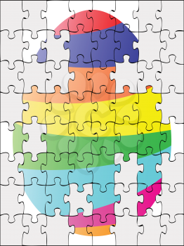 Royalty Free Clipart Image of an Easter Egg Puzzle