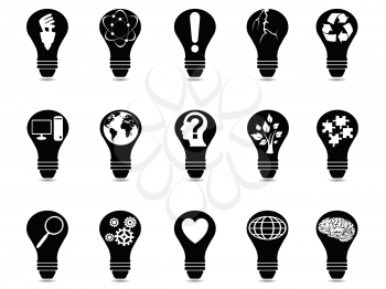 Royalty Free Clipart Image of Light Bulb Icons
