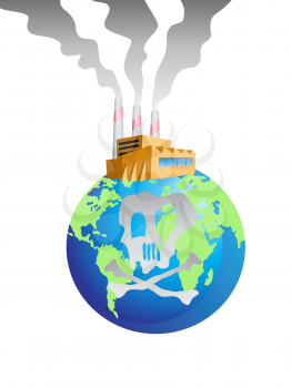 Royalty Free Clipart Image of a Polluted World Concept