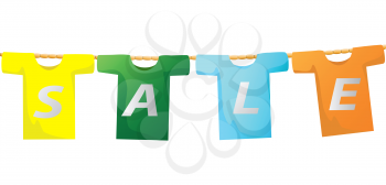 Royalty Free Clipart Image of T-Shirts Saying Sale