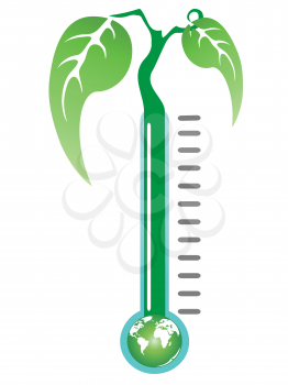 Royalty Free Clipart Image of a Plant Thermometer