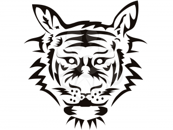 Royalty Free Clipart Image of a Tiger Head