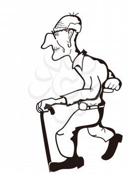 the sketchy outline of old man 