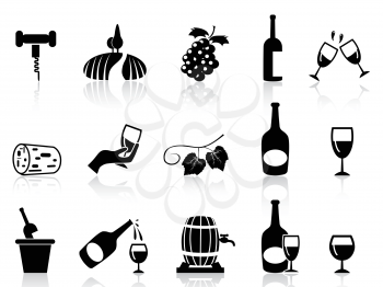 isolated grape wine icons set on white background