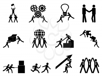 isolated teamwork icons set from white background