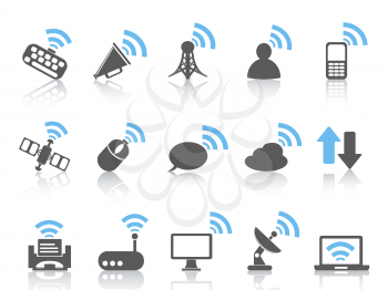 isolated wireless communications icon,blue series from white background