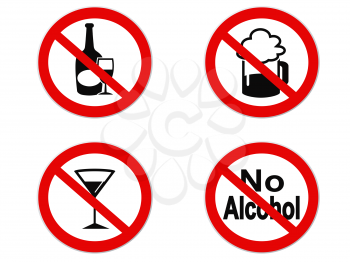 isolated No Alcohol sign icon on white background