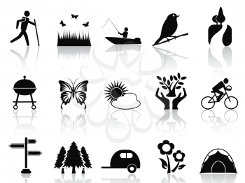 isolated black park and garden icons set from white background