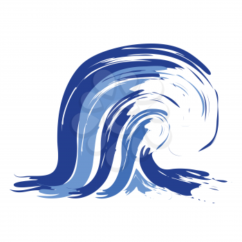 isolated abstract blue ocean wave logo on white background