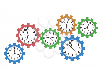 isolated gear clock from white background