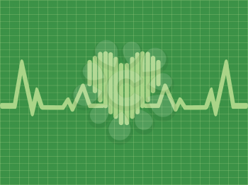 the design of green heartbeat background