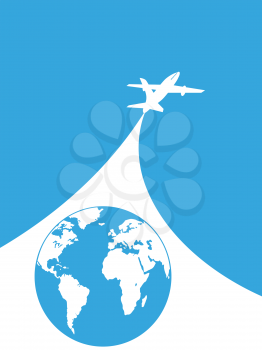 blue and white airplane with earth background