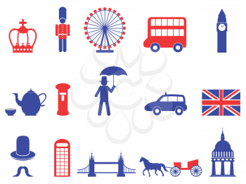 isolaetd color UK england british icons set on white background,vector