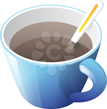 Royalty Free Clipart Image of a Blue Cup of Coffee