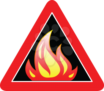 Royalty Free Clipart Image of a Fire Sign