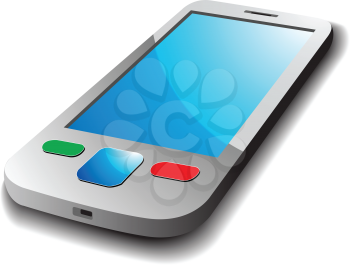 Royalty Free Clipart Image of a Silver Phone