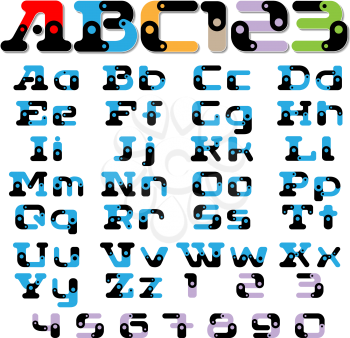 Royalty Free Clipart Image of Sectional Letters and Alphabet