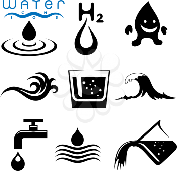 Royalty Free Clipart Image of Water Elements