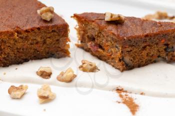 Royalty Free Photo of Carrot Cake and Walnuts