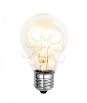 electric bulb lightened isolated on white background
