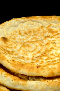 fresh just made traditional uzbek bread close up