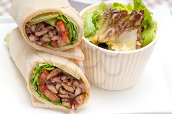 Royalty Free Photo of a Wrap and Salad