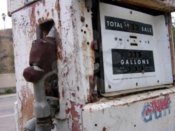 Royalty Free Photo of a Rusty Gas Pump