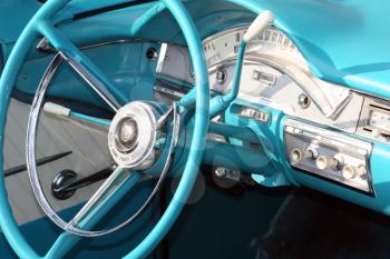 Royalty Free Photo of a Classic Ford Fairlane Dashboard