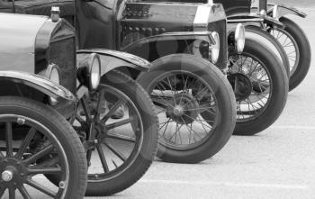 Royalty Free Photo of Three Ford Model Ts