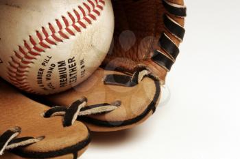 Royalty Free Photo of a Baseball Glove and Ball
